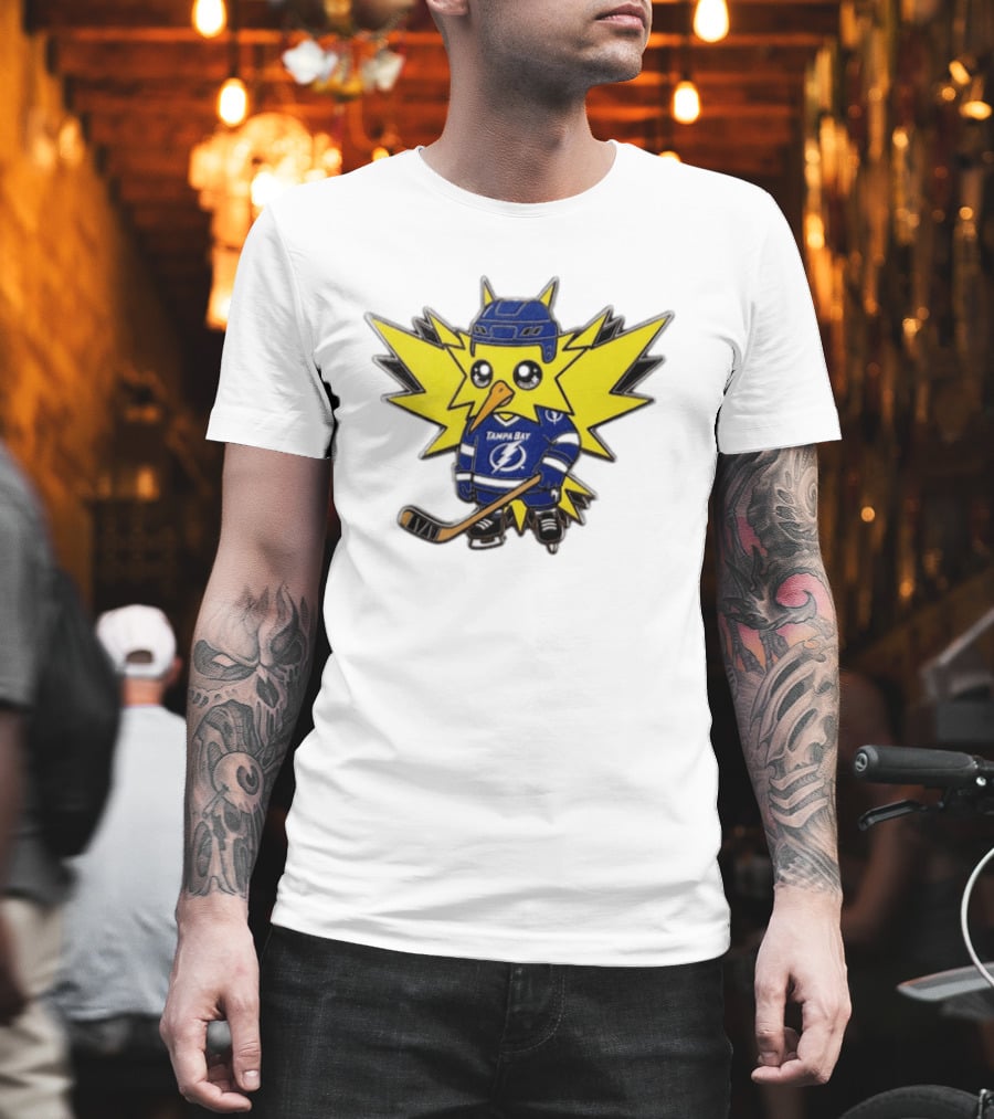 Zapdos Tampa Bay Lightning NHL Pokemon Hockey Cartoon T-Shirt