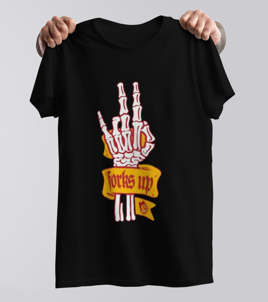 Arizona State Sun Devils Forks Up Skeleton Hand Fan Gear T-Shirt