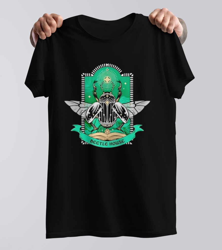 Beetle House Occult Insect Scarab Gothic Mystical Symbolism T-Shirt