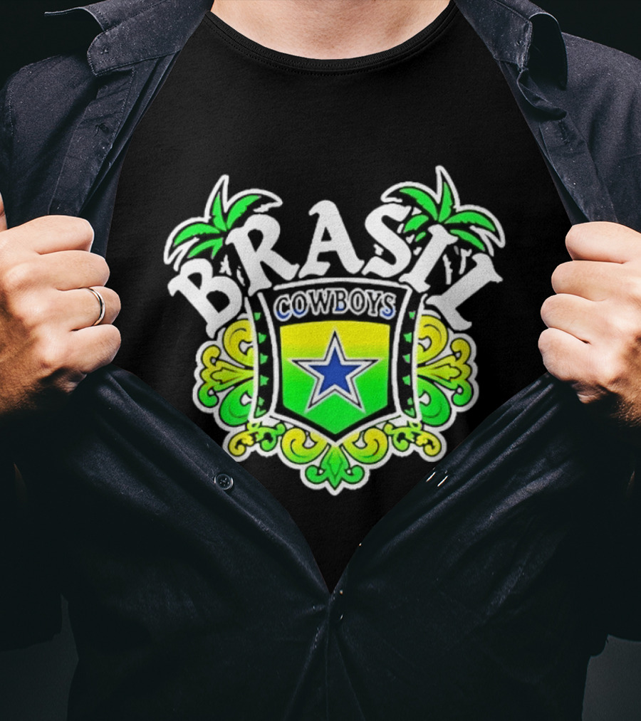 Brasil Cowboys Brazil Badge Palm Stars T-Shirt