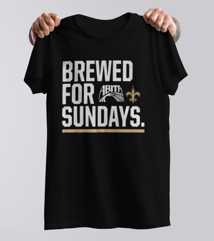 Brewed For Sundays New Orleans Saints Fleur De Lis Abita T-Shirt