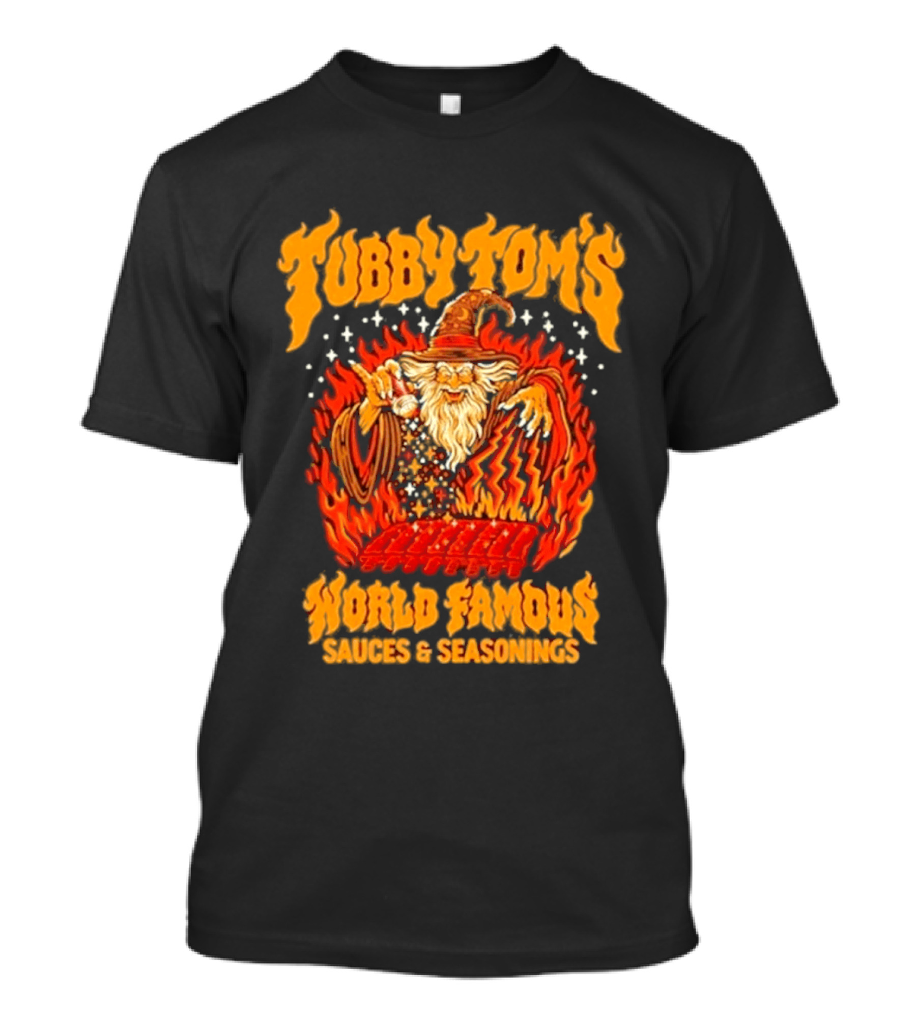Tubby Tom's World Famous Sauces And Seasonings Wizard T-Shirt