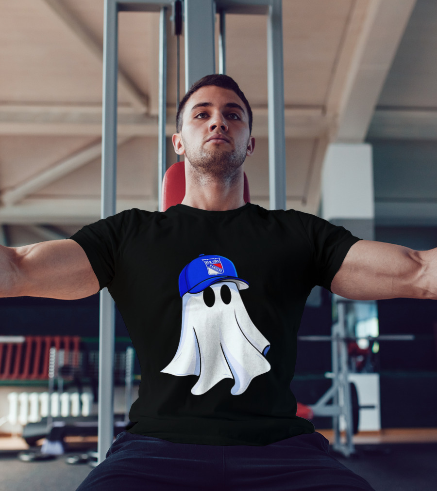 New York Rangers Ghost With Blue Cap Halloween T-Shirt