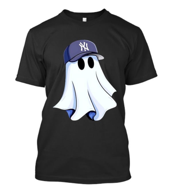 New York Yankees MLB Ghost Baseball Cap Halloween T-Shirt