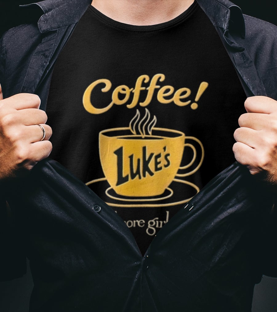 Gilmore Girls Luke's Coffee Yellow Cup Saucer Steam T-Shirt