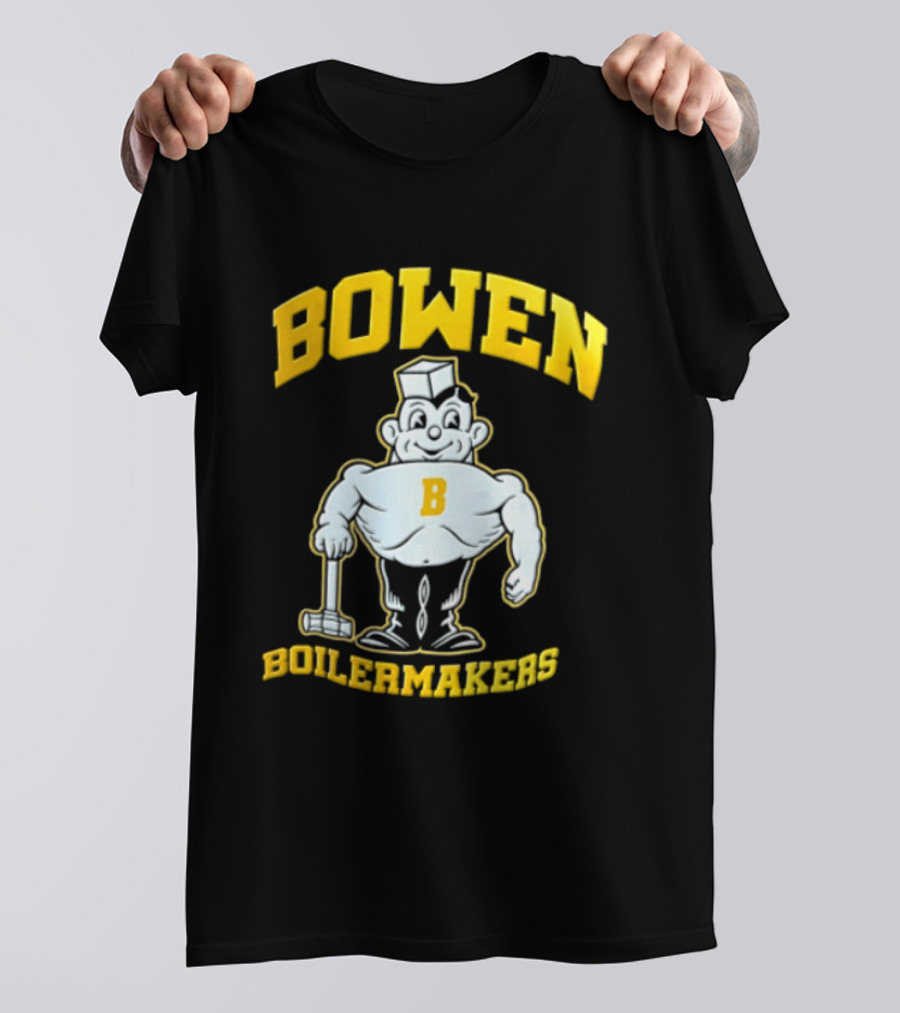 Bowen Purdue Boilermakers Muscular Cartoon T-Shirt
