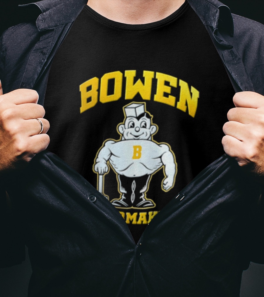 Bowen Purdue Boilermakers Muscular Cartoon T-Shirt