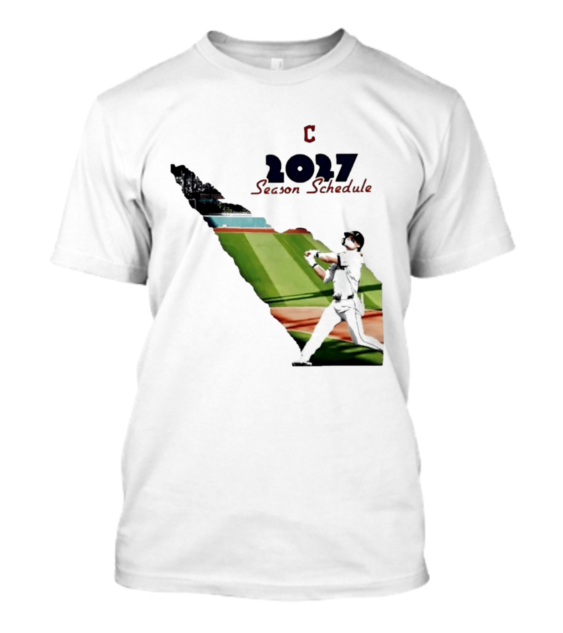 Cleveland Baseball 2027 Season Schedule Batter Action T-Shirt