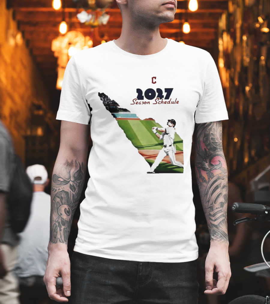 Cleveland Baseball 2027 Season Schedule Batter Action T-Shirt