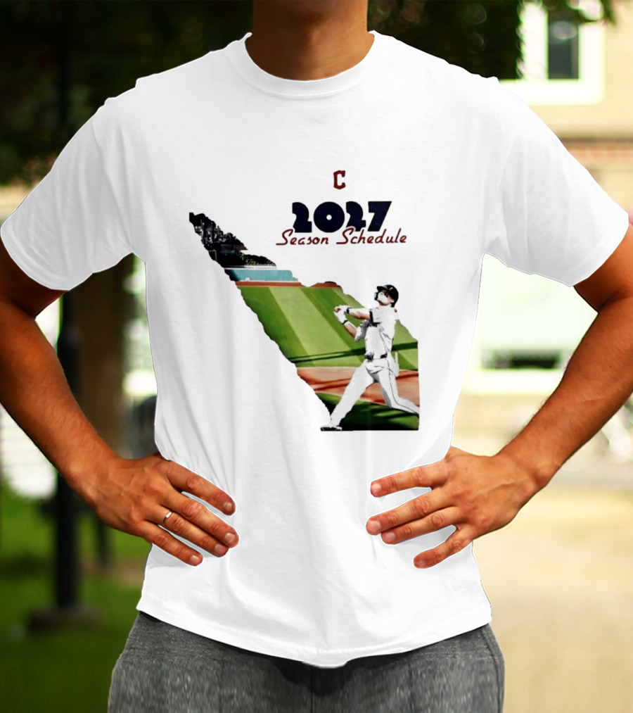 Cleveland Baseball 2027 Season Schedule Batter Action T-Shirt