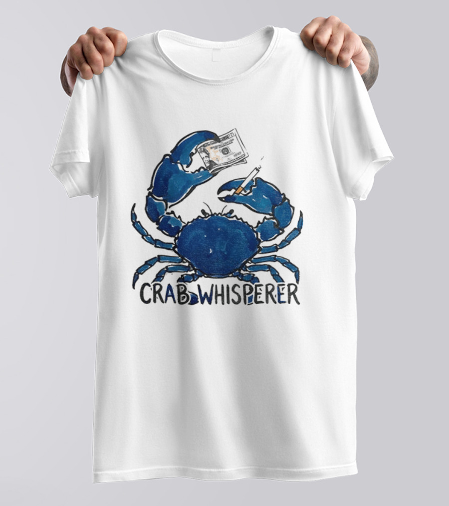 Crab Whisperer Blue Crab Holding Paintbrush Meme T-Shirt