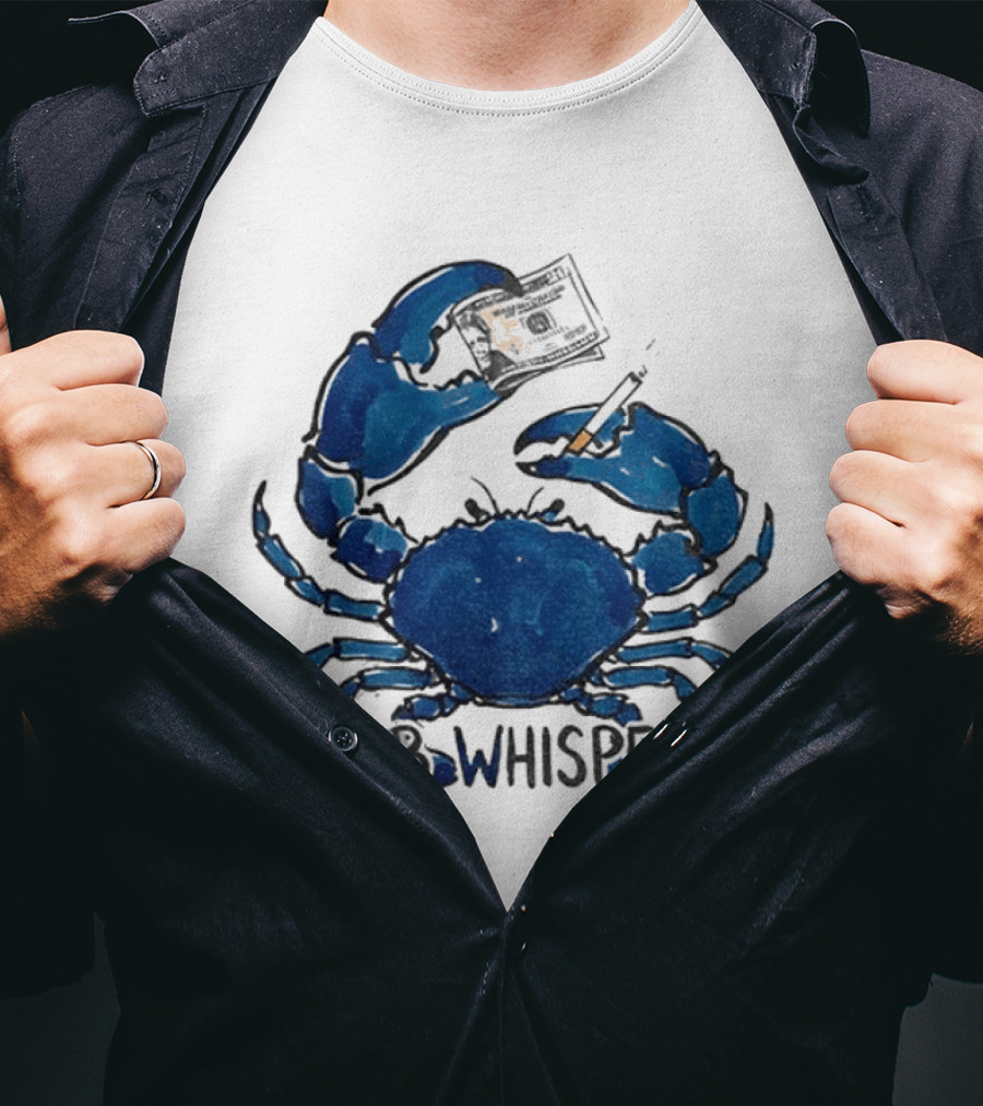 Crab Whisperer Blue Crab Holding Paintbrush Meme T-Shirt
