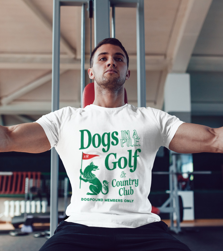 Dogs In A Pile Golf And Country Club Doghouse Wherever Cozy T-Shirt