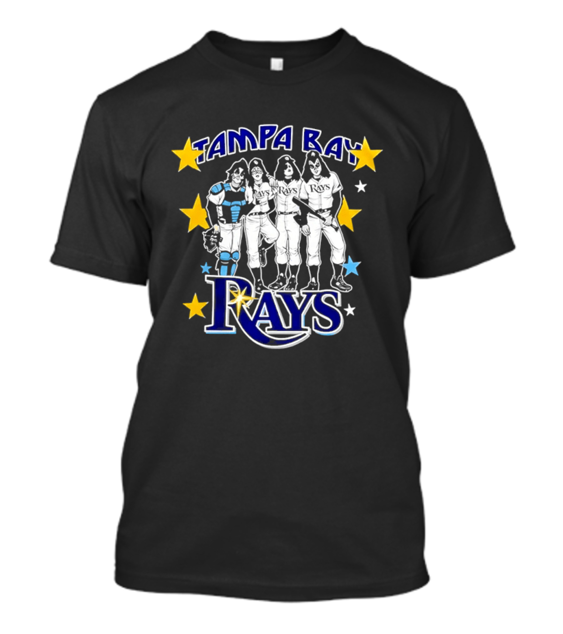 Tampa Bay Rays Kiss Band Members Stars Mashup T-Shirt