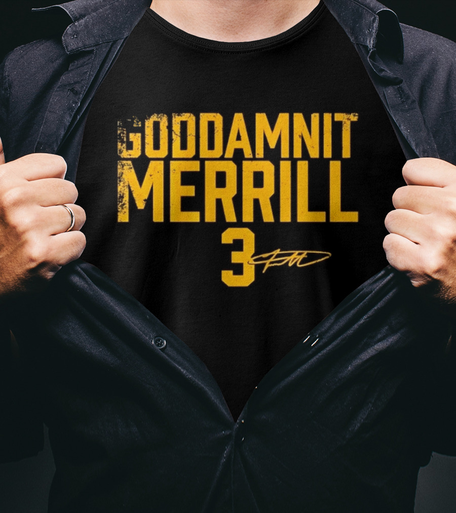 Goddamnit Merrill 3 San Diego Padres Distressed MLB T-Shirt