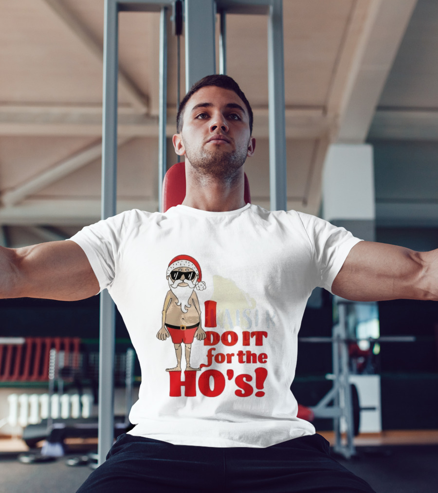 Santa Claus I Do It For The Ho's Funny Christmas Topless Sunglasses T-Shirt
