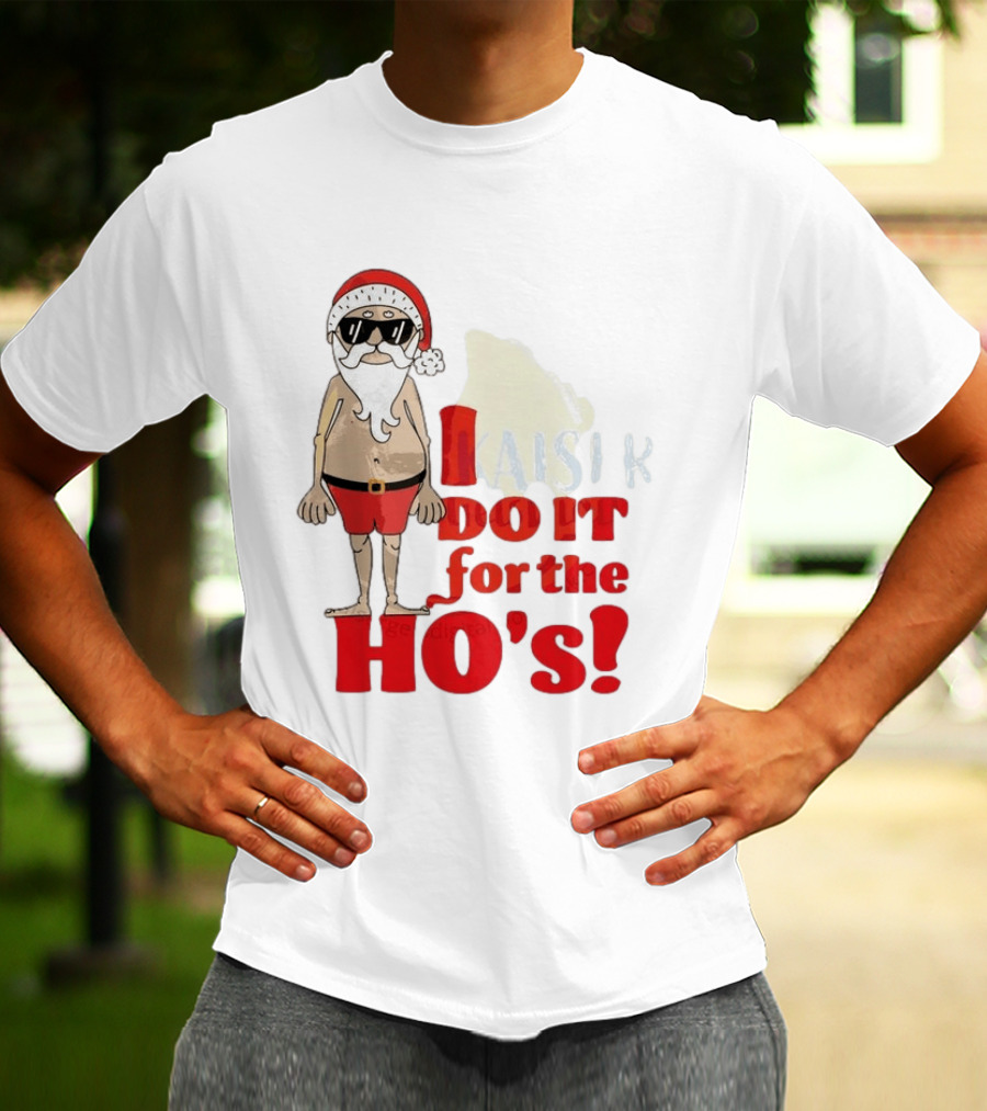 Santa Claus I Do It For The Ho's Funny Christmas Topless Sunglasses T-Shirt