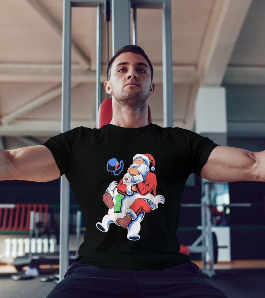 Jiu Jitsu Santa Rear Naked Choke Snowman Christmas T-Shirt