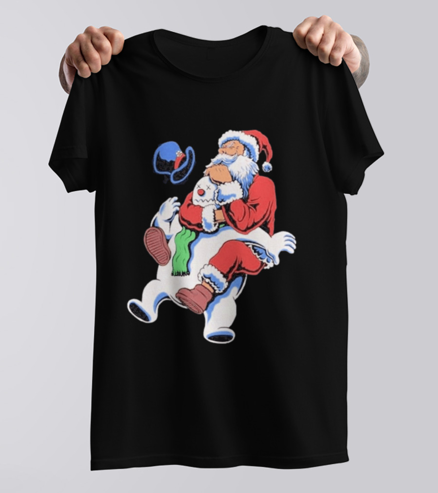 Jiu Jitsu Santa Rear Naked Choke Snowman Christmas T-Shirt