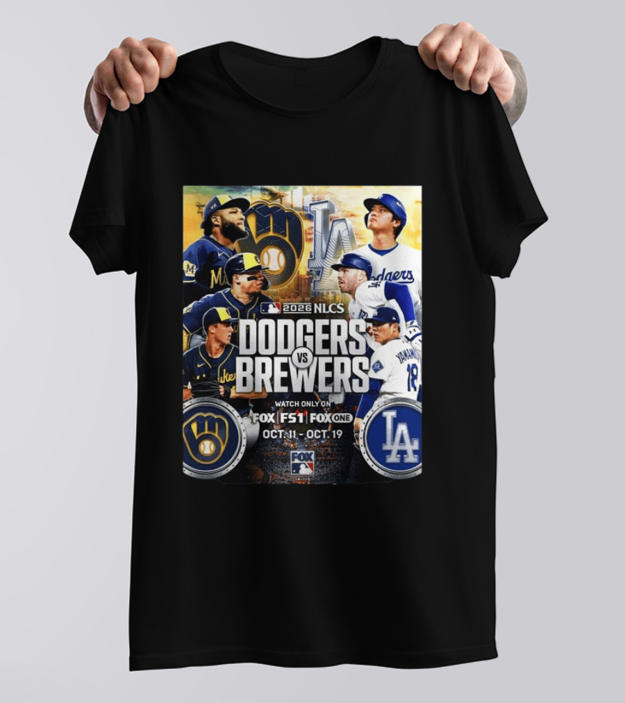 2026 NLCS Dodgers Vs Brewers MLB Showdown On Fox Oct 11 19 T-Shirt