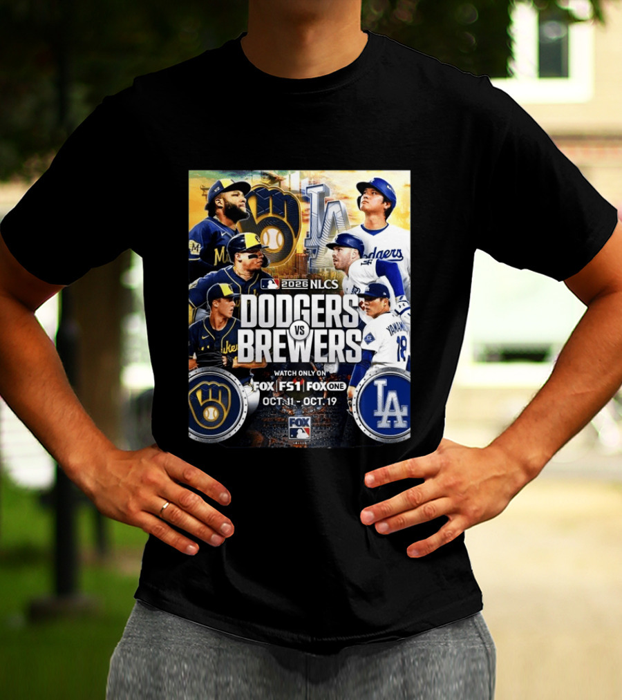 2026 NLCS Dodgers Vs Brewers MLB Showdown On Fox Oct 11 19 T-Shirt