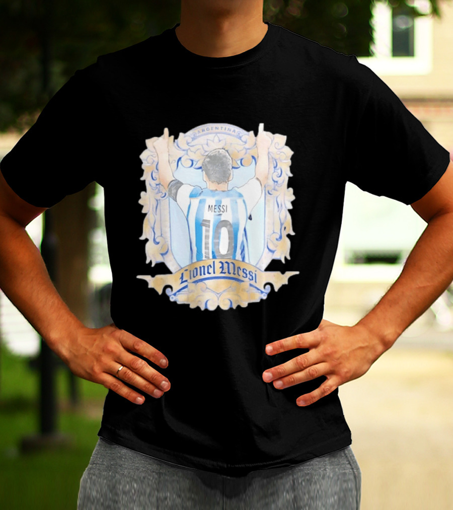 Lionel Messi Argentina Number 10 Football Jersey T-Shirt