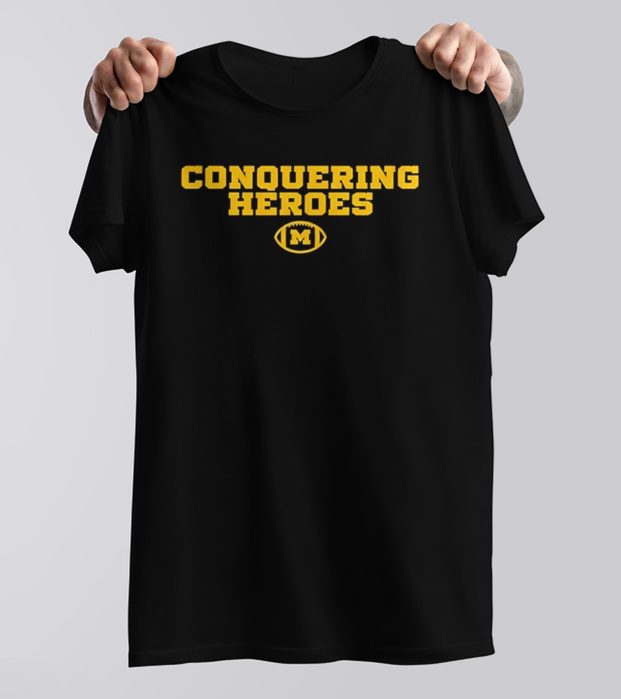 Michigan Wolverines Conquering Heroes Football M T-Shirt