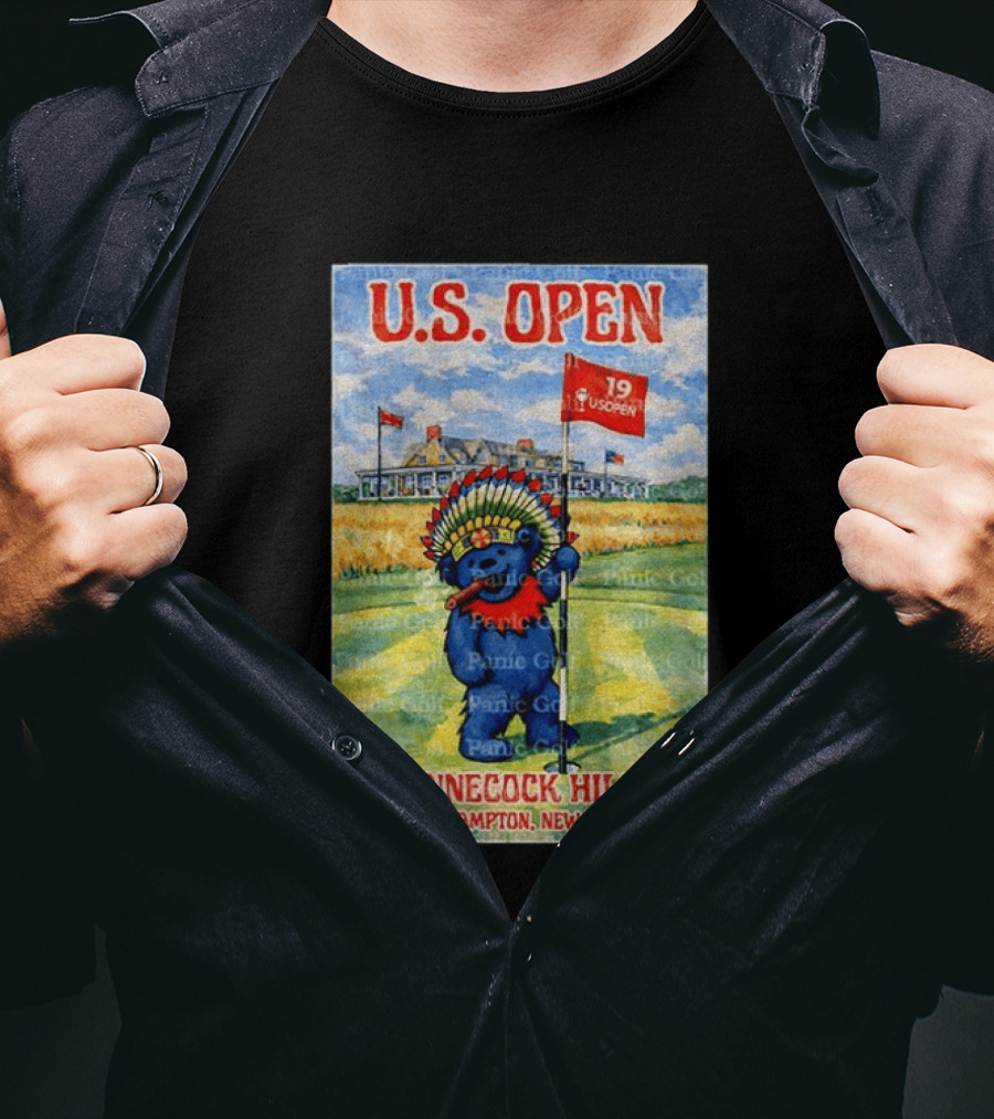 U.S. Open Shinnecock Hills Southampton New York Grateful Dead Dancing Bear Golf Course T-Shirt