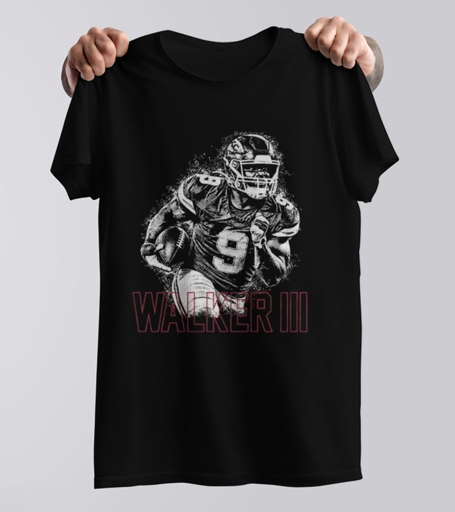 Walker III Halftone Kenneth Walker Red Kingdom Football T-Shirt