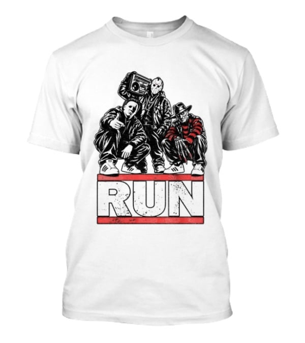 Run Horror Hip Hop Michael Myers Jason Freddy T-Shirt