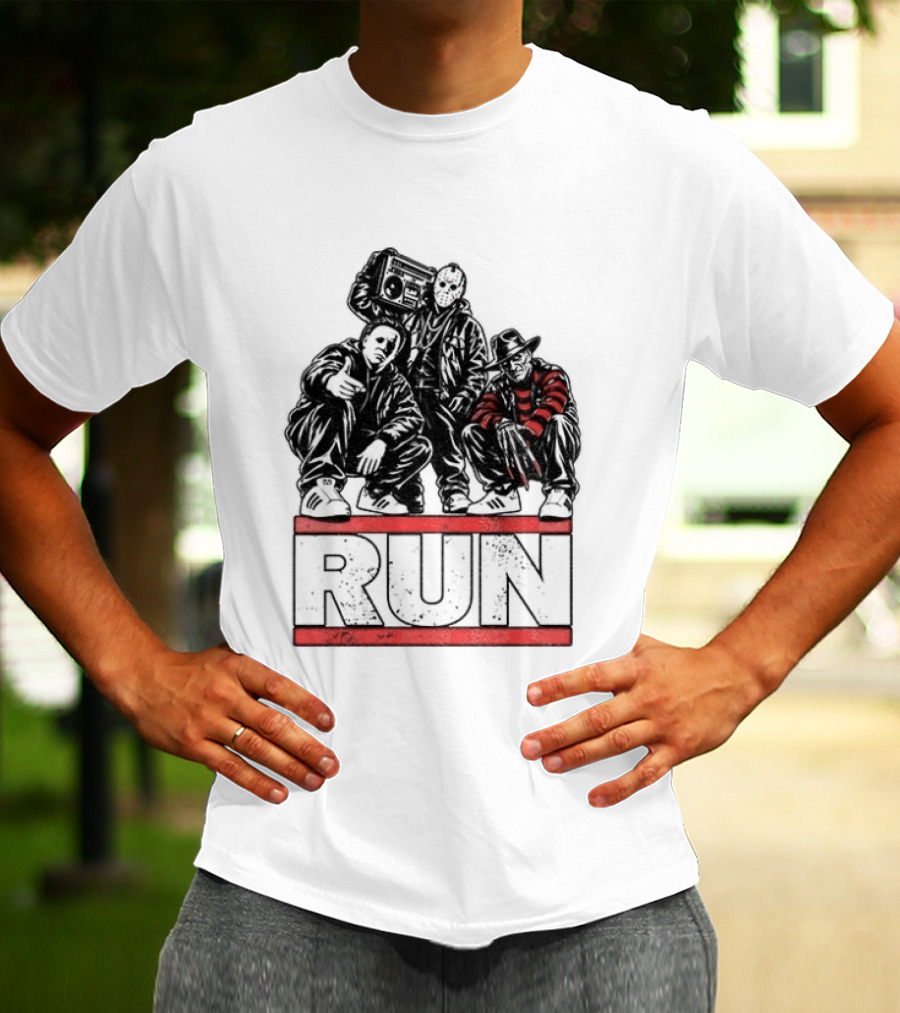 Run Horror Hip Hop Michael Myers Jason Freddy T-Shirt