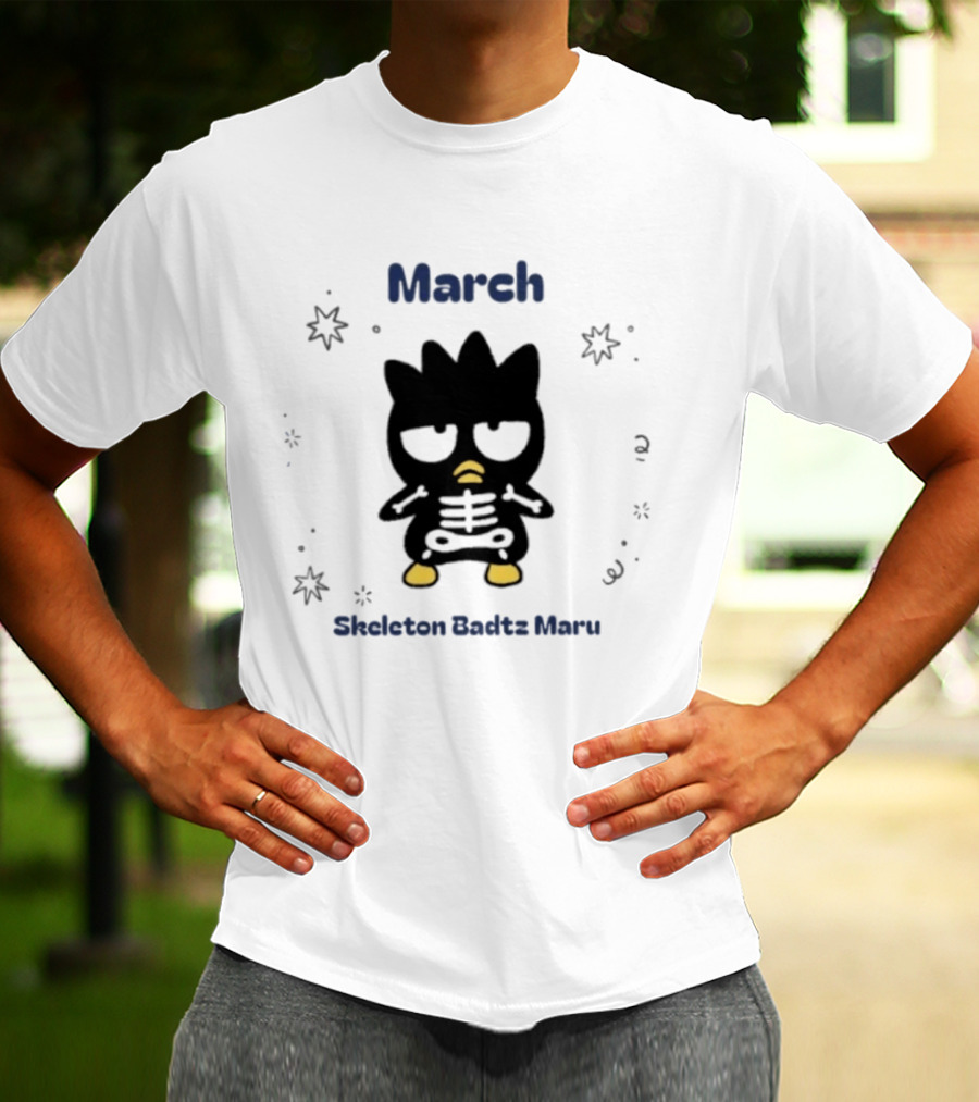 Sanrio Halloween Skeleton Badtz Maru March T-Shirt