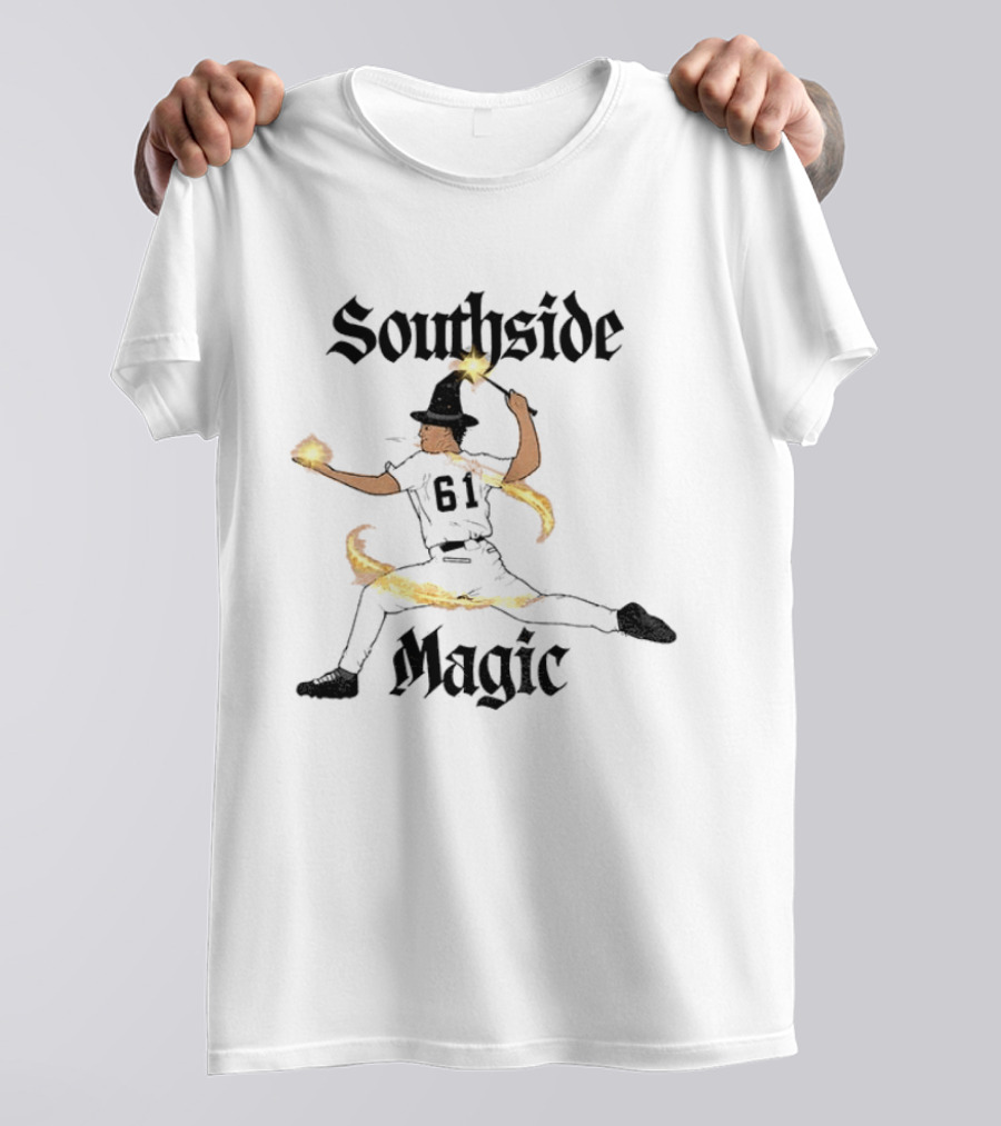 Southside Magic Wizard Baseball Chicago White Sox Postseason 61 Mike Vasil T-Shirt