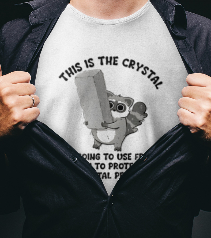 This Is The Crystal I'm Using To Protect My Mental Peace Raccoon Humor T-Shirt