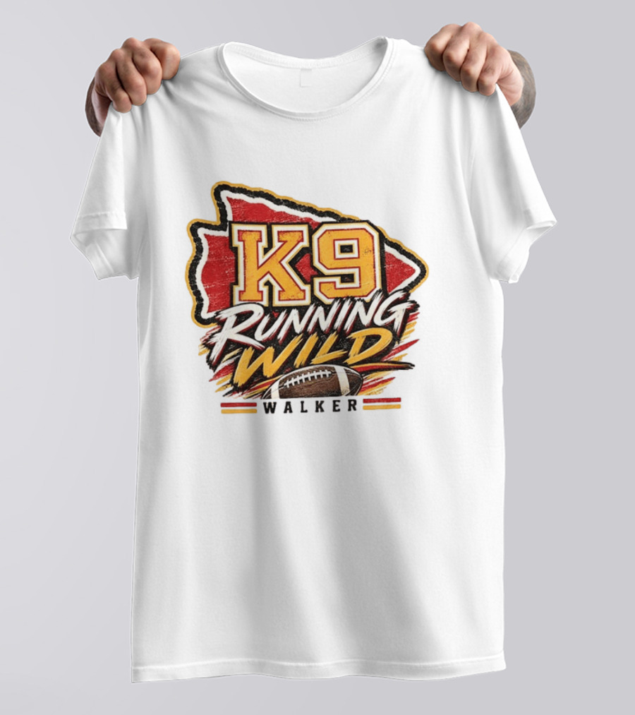 Walker K9 Running Wild Football Kansas City Sports Gameday T-Shirt