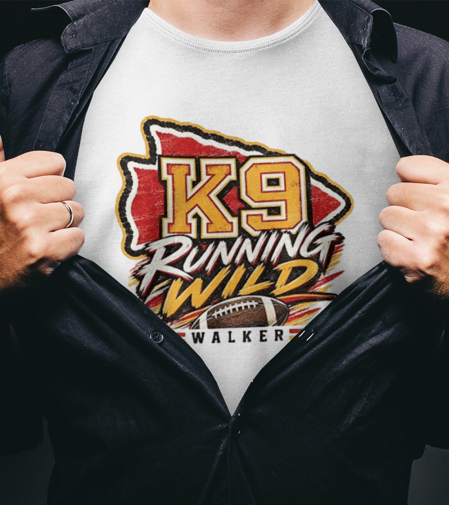 Walker K9 Running Wild Football Kansas City Sports Gameday T-Shirt