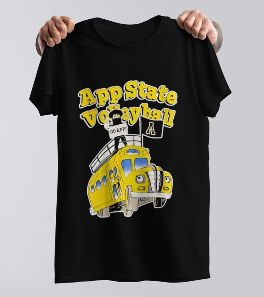 App State Volleyball Go App Mountaineers Bus Adventure T-Shirt