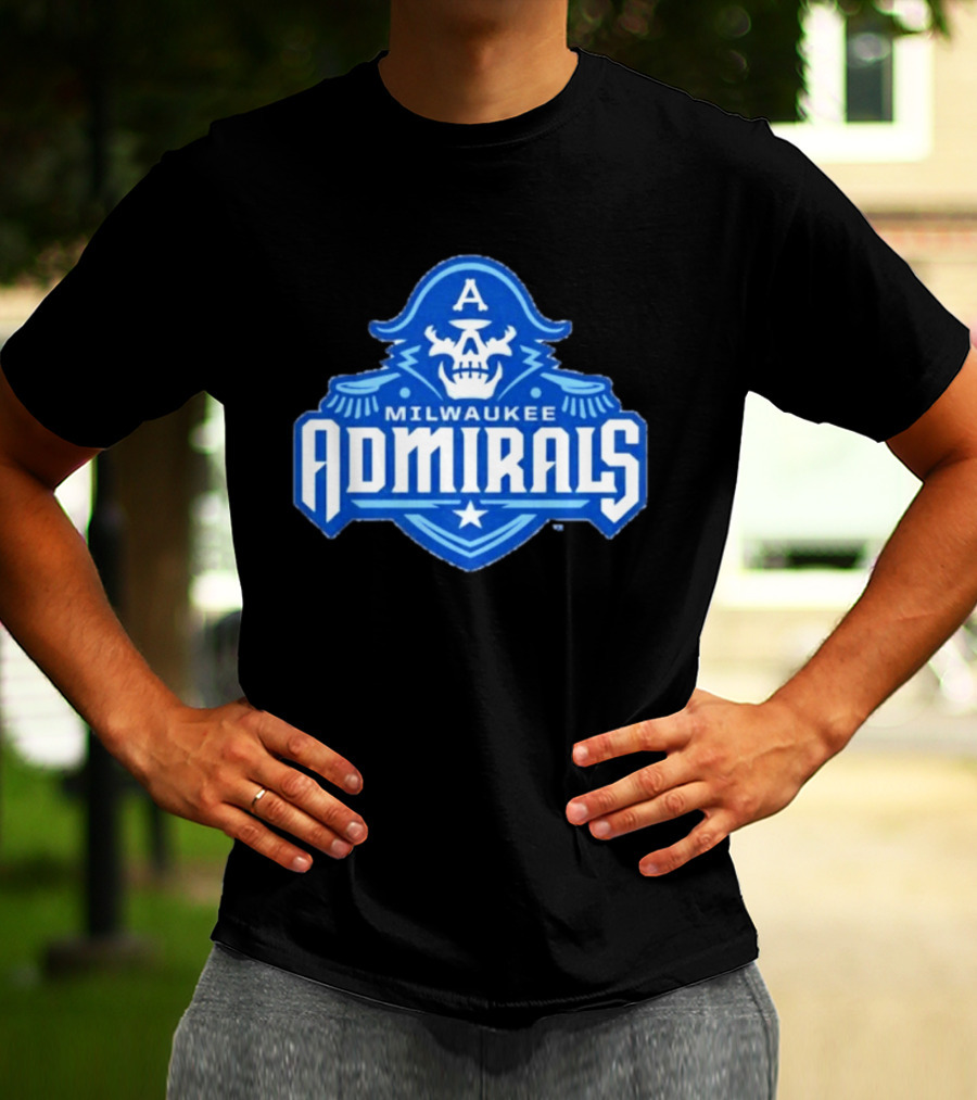 Milwaukee Admirals AHL Hockey Team Spooky Skeleton T-Shirt