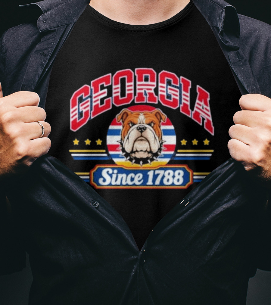 Georgia Bulldog Since 1788 Five Stars T-Shirt