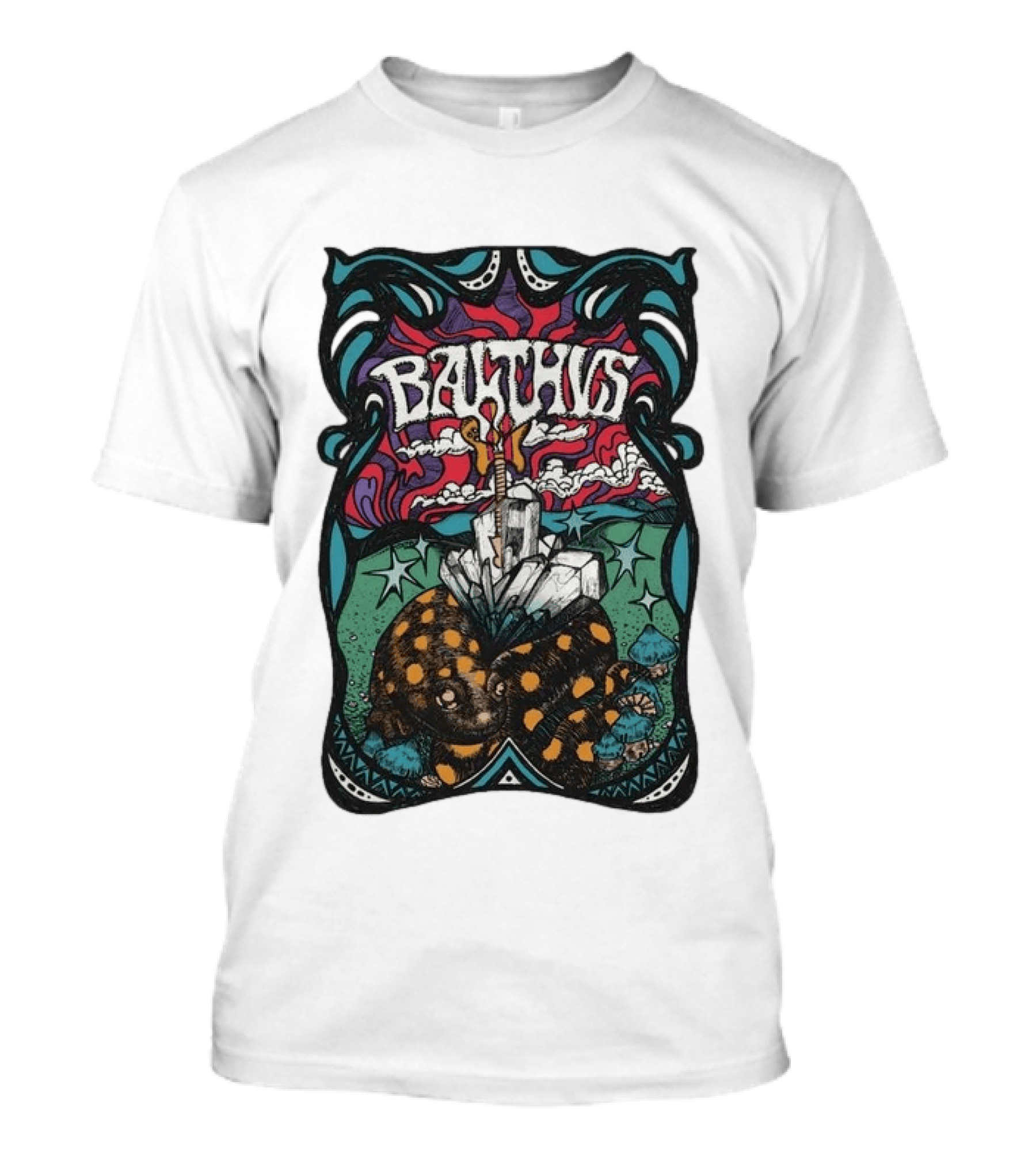 Balthvs Psychedelic Artwork With Crystals And Tortoise T-Shirt
