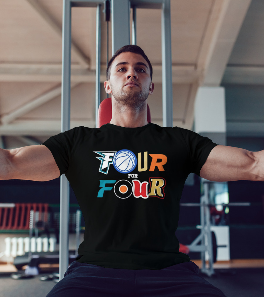 Four For Four Philadelphia Basketball Baseball Hockey Football T-Shirt