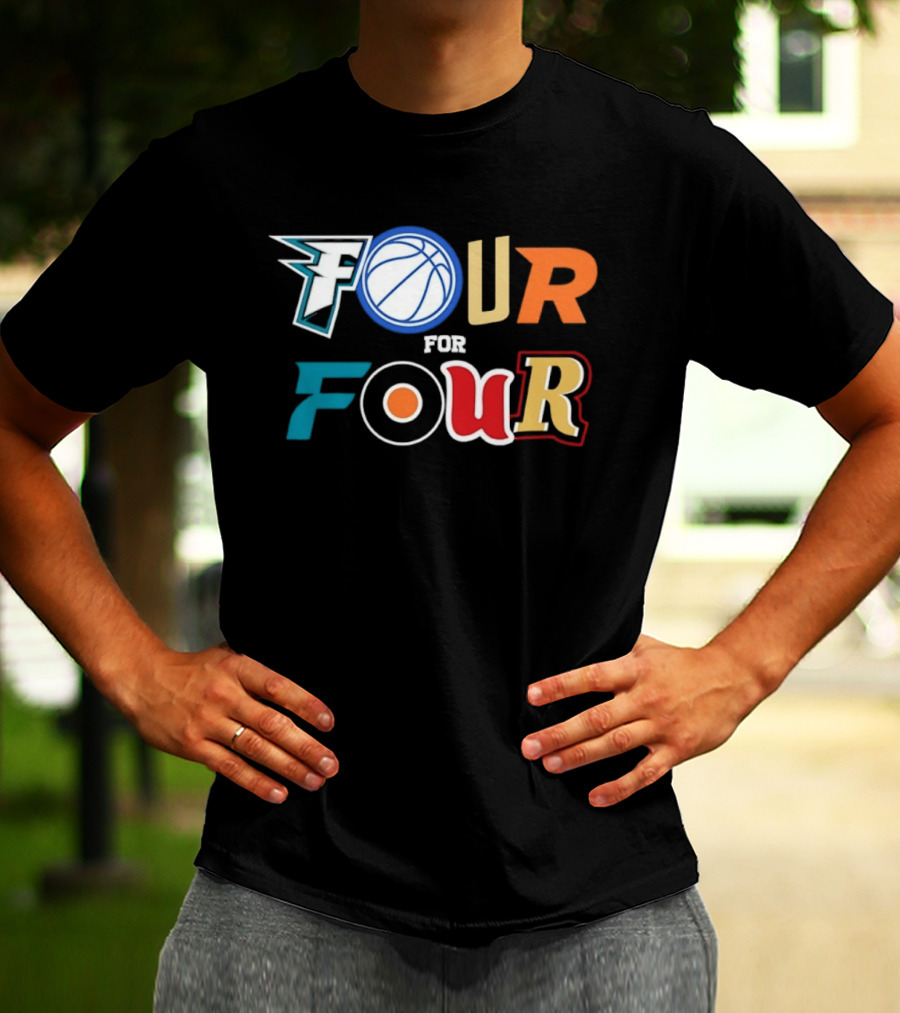 Four For Four Philadelphia Basketball Baseball Hockey Football T-Shirt