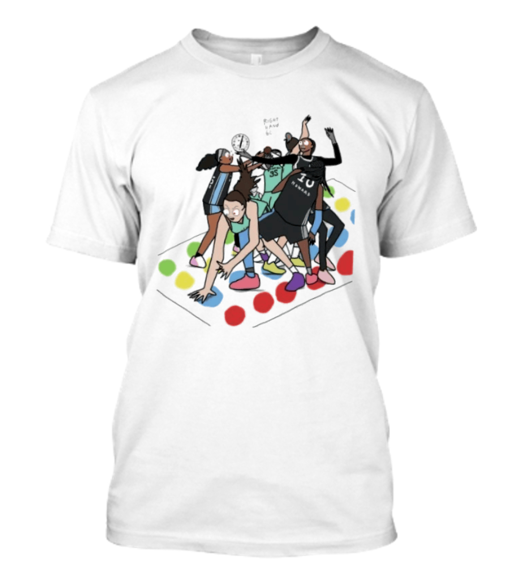 Brooklyn 35 Howard 10 Atlanta Dream Vs NY Liberty Twister Floor Game Competition T-Shirt