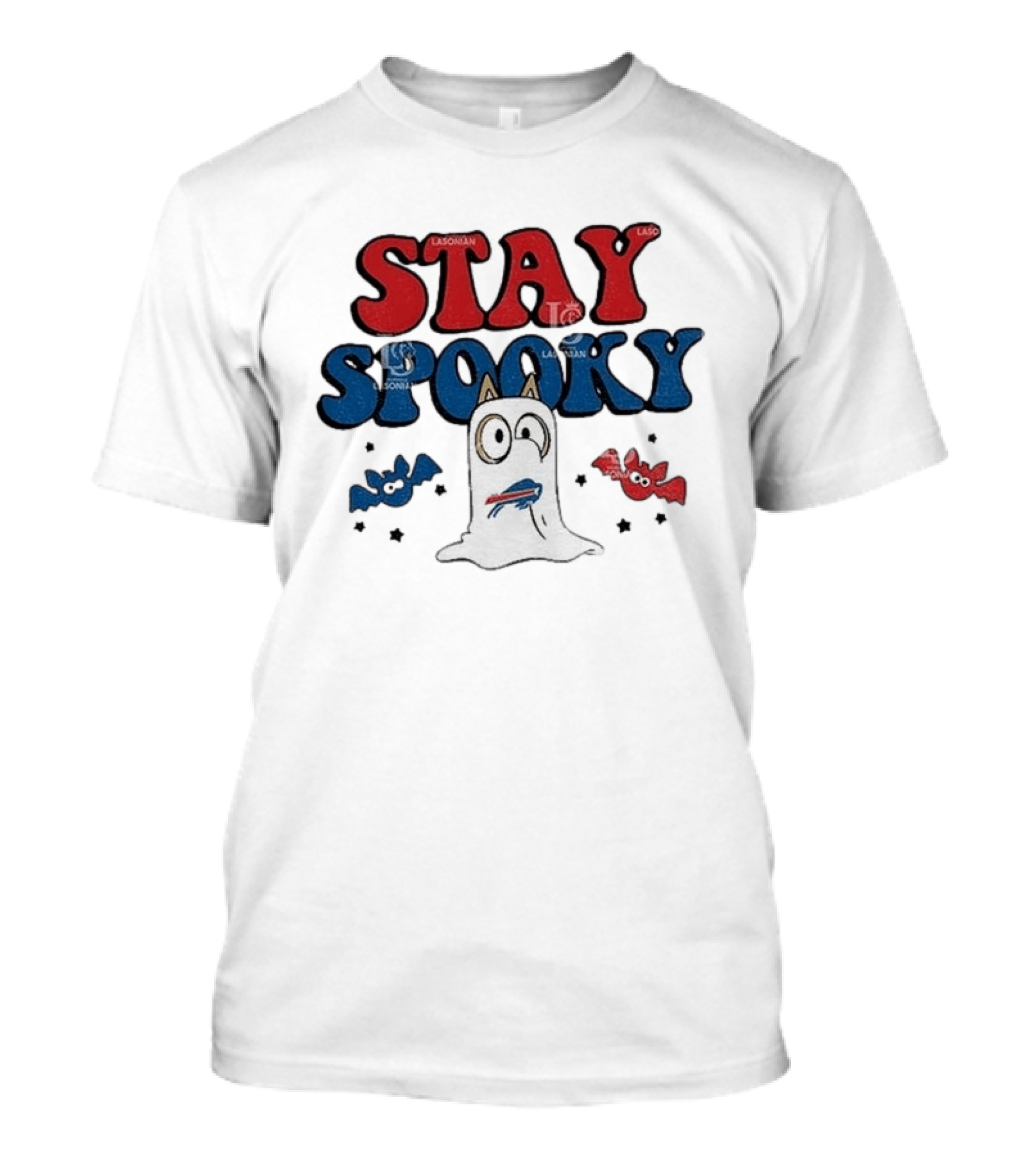 Buffalo Bills Bluey Halloween Stay Spooky Ghost Cartoon T-Shirt