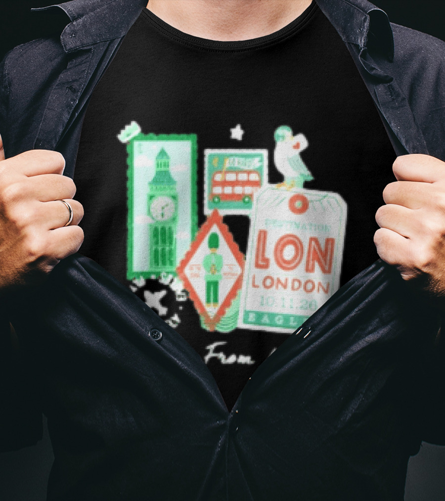 Philadelphia Eagles Destination London 101126 Cheers London T-Shirt