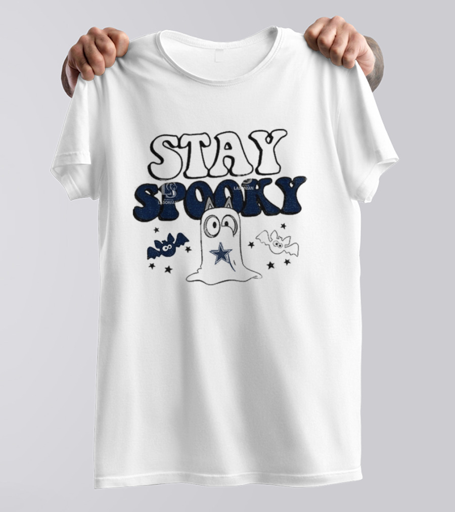 Dallas Cowboys Bluey Halloween Stay Spooky Ghost Bats Stars T-Shirt