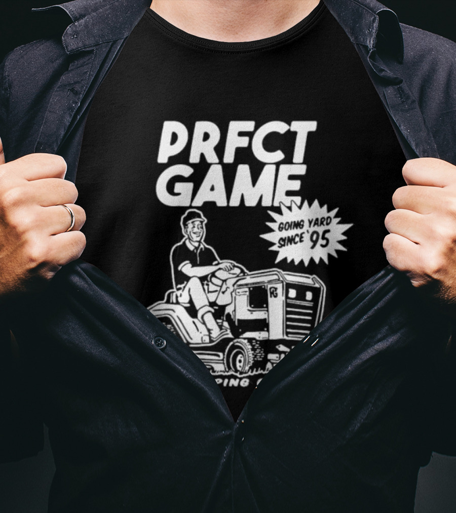 PRFCT Game Landscaping Company Going Yard Since '95 Vintage Mower T-Shirt