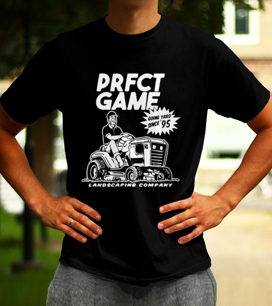 PRFCT Game Landscaping Company Going Yard Since '95 Vintage Mower T-Shirt