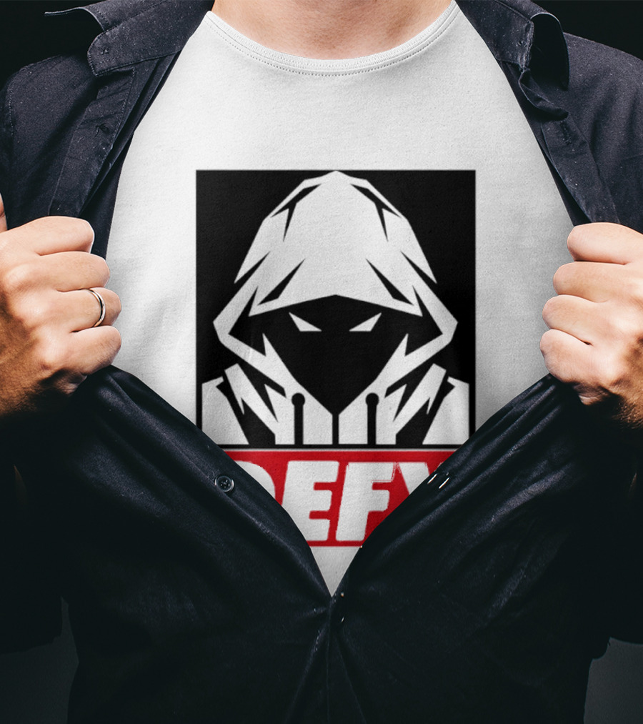 Defy Hooded Figure Streetwear Urban Fashion T-Shirt
