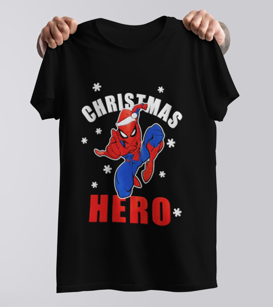 Christmas Hero Santa Hat Spider Man Marvel T-Shirt